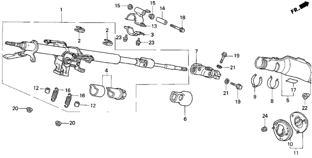 1993 Acura Vigor Label, Steering Column Caution (English/French) Diagram for 77873SP0A80