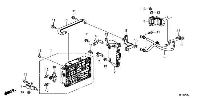 2020 Acura MDX Board Assembly, Sub Junction Diagram for 1E2005WSA01