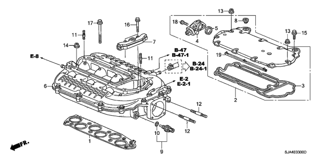 2008 Acura RL Seal, Bore Plate Diagram for 17112RKB003