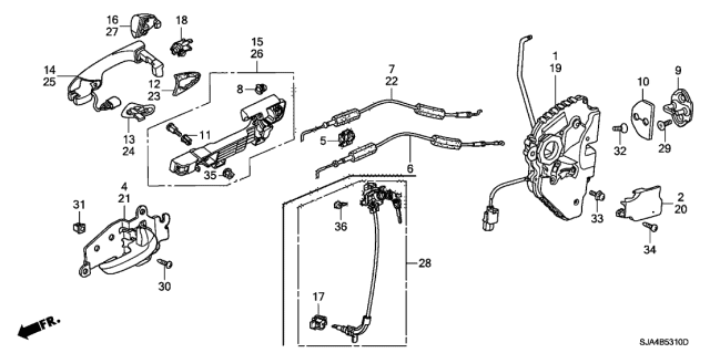 2010 Acura RL Base Set, Cover & Cylinder (Redondo Red Pearl) Diagram for 72012SJA305ZH