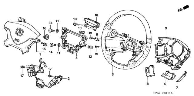 2003 Acura MDX  Cap, Body Cover (Graphite Black) Diagram for 78512S5DA61ZA