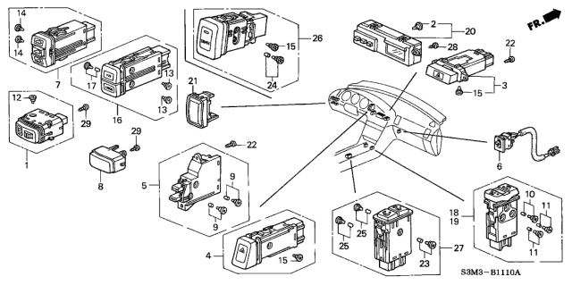 2001 Acura CL Bulb, Neo-Wedge (14V 65Ma) Diagram for 35861S0AT01
