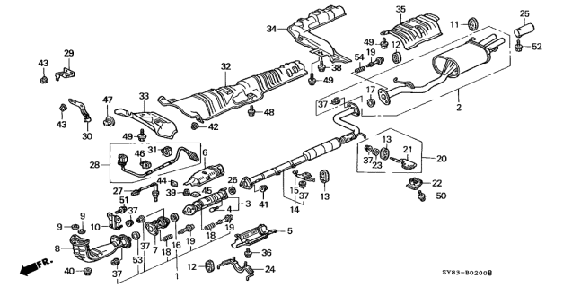 1997 Acura CL  Stay Assembly, Exhaust Diagram for 18280SY8A00