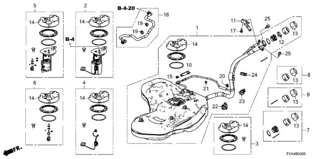 2022 Acura MDX  Cover Fuel Pump Module Diagram for 17709TYAA01