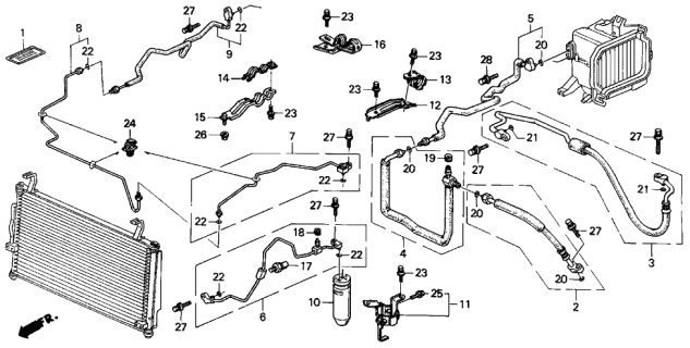 2000 Acura Integra Clamp B, Suction Pipe Diagram for 80367SR3A00