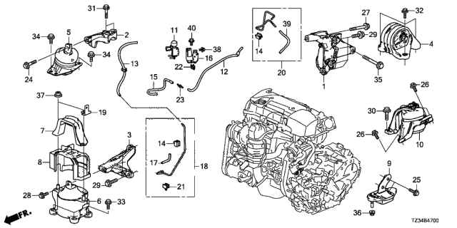 2020 Acura TLX  Tube Diagram for 50931T2FA02