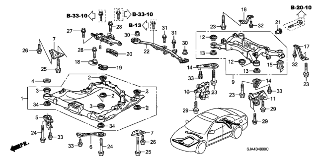 2009 Acura RL  Bolt, Flange (10X55) Diagram for 90202SJA000