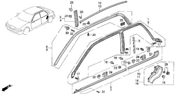 1992 Acura Vigor  Screw-Washer A (4X8) Diagram for 90141SL4003