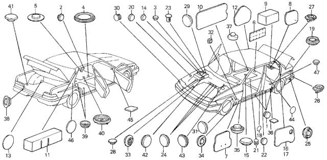 1989 Acura Legend  Grommet (13MM) Diagram for 91603SE0003