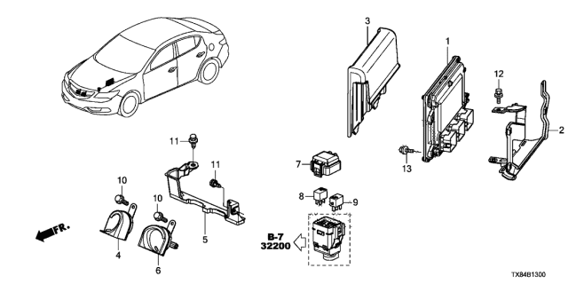 2013 Acura ILX Hybrid  Electronic Contro Diagram for 37820R9CA84