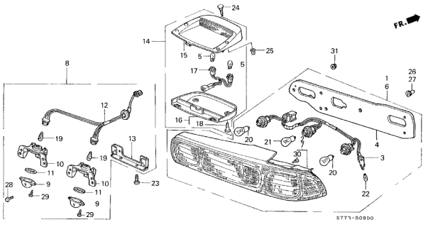 1994 Acura Integra Bulb (12V 18W) (Koito) Diagram for 33506SJ6004