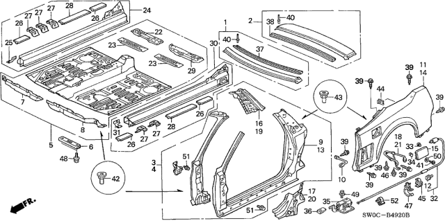 2003 Acura NSX  Washer, Plain (6MM) Diagram for 9410106400