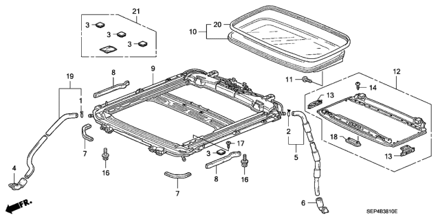 2007 Acura TL  Fastener Kit, Roof Lining Diagram for 70020SEP305