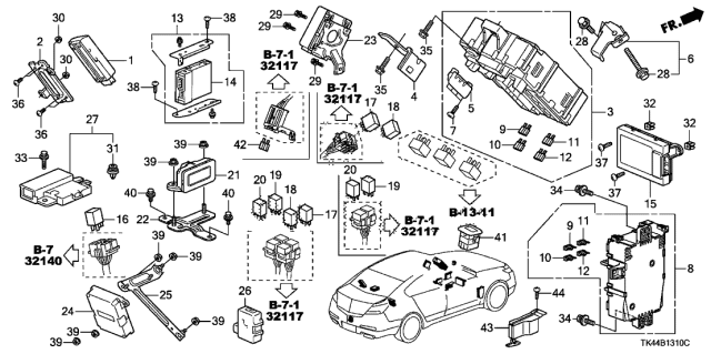 2009 Acura TL  Box Assembly, Passenger Fuse Diagram for 38210TK5A02