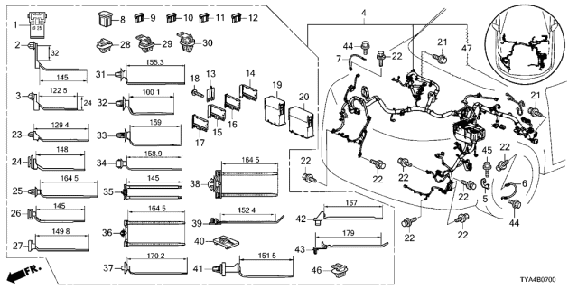 2022 Acura MDX  Clip, Band Harness (20) Diagram for 91558TRN003