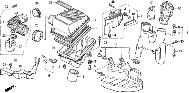 1994 Acura Vigor  Housing, Air Cleaner Diagram for 17240PV0J00
