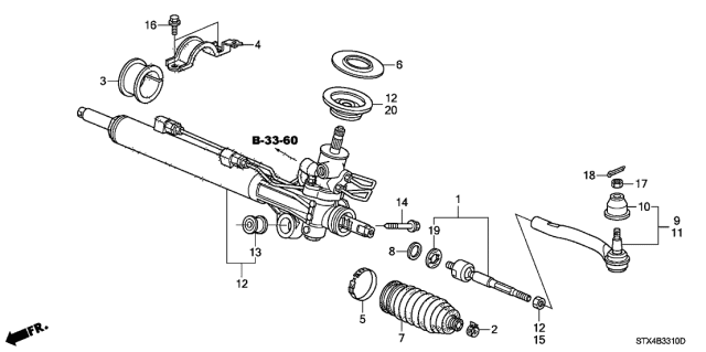 2011 Acura MDX Washer, Tab Diagram for 53536S0XA01