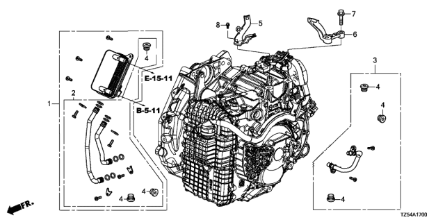 2020 Acura MDX Pipes Kit, Oil Cooler Diagram for 062255J4000