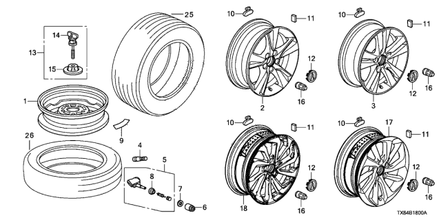 2015 Acura ILX Disk, Wheel (15X4T) (Topy) Diagram for 42700SDAA51