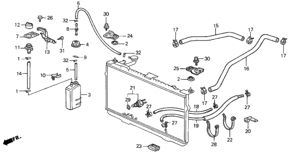 1989 Acura Integra  Clip, Sub-Tank Hose Diagram for 17724102700