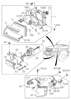 1999 Acura SLX  Tube, Headlight Cover Diagram for 8943257720