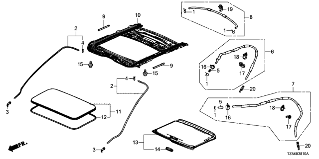 2017 Acura MDX  Sunshade (Sandstorm) Diagram for 70600TZ5A01ZA
