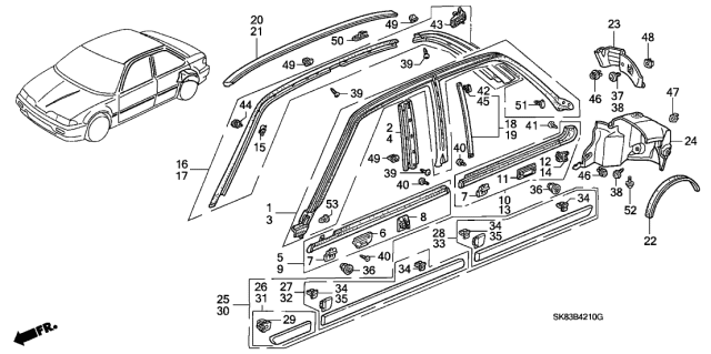 1991 Acura Integra  Screw-Washer (5X12) Diagram for 938940501247