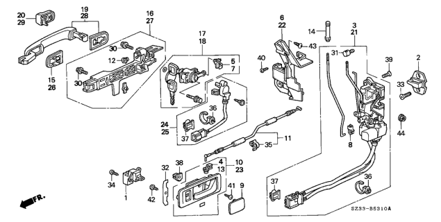 1997 Acura RL  Cover, Right Front (Eucalyptus Green Pearl) Diagram for 72149SZ3003ZE