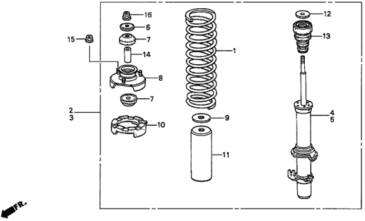 1998 Acura TL Shock Absorber Unit, Left Front Diagram for 51606SW5A02
