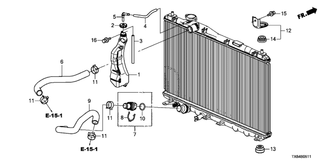 2015 Acura ILX  Hose, Water (Upper) Diagram for 19501RX0A01