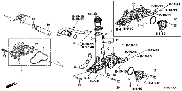 2014 Acura RLX Cover Assembly, Thermostat Diagram for 193155G2A01