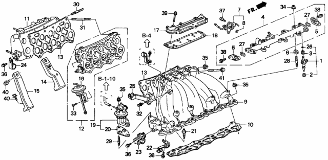 1997 Acura TL  Insulator, Fuel Pipe Diagram for 16638PH3S00