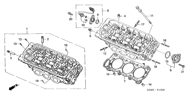 2001 Acura CL O-Ring (13.5X1.2) Diagram for 91307PZ3000