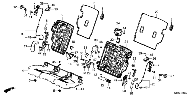 2021 Acura RDX  Clip, Trim (5Mm) (Deep Black) Diagram for 90666SA7003J7