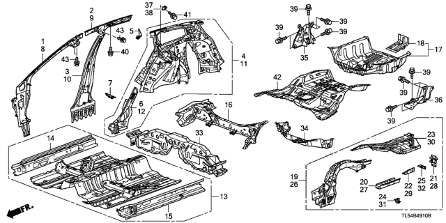 2014 Acura TSX Panel, Left Rear Inside Diagram for 64700TL7305ZZ