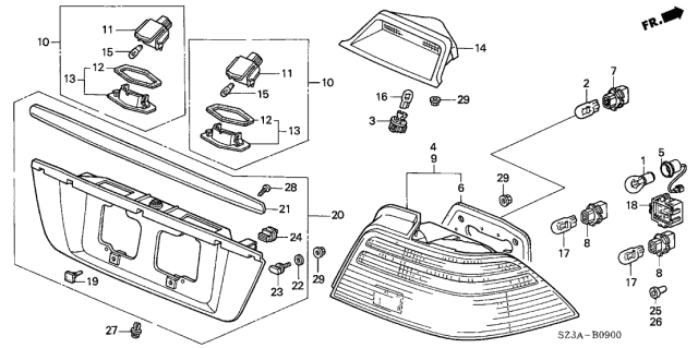 2004 Acura RL  Bulb, Turn (12V 21W) (Amber) (Stanley) Diagram for 33301SZ3003
