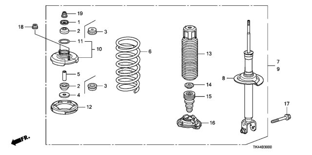 2009 Acura TL  Shock Absorber Assembly, Left Rear Diagram for 52620TK5A03