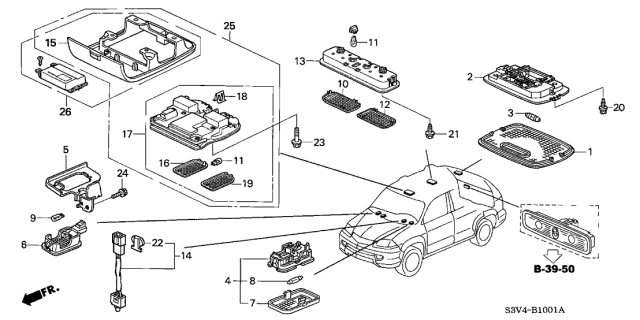 2006 Acura MDX Lens Diagram for 34261S5A003