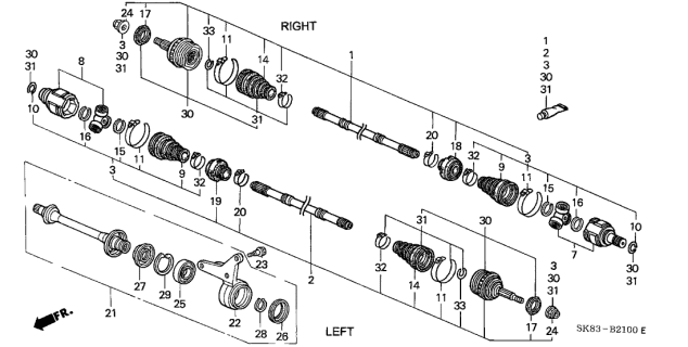 1993 Acura Integra  Set-Ring (28X2.0) Diagram for 44319SE0000