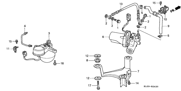 1991 Acura NSX  Hose, Pressure Diagram for 57380SL0J02