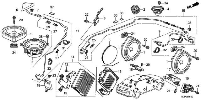 2013 Acura TSX  Feeder Assembly, Xm Diagram for 39163TL2A01