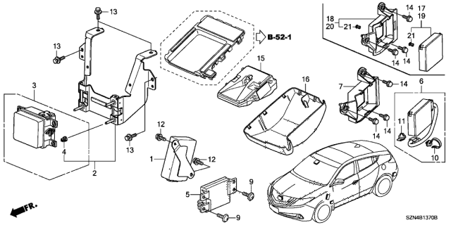 2012 Acura ZDX  BSI Unit Diagram for 36900SZNA02