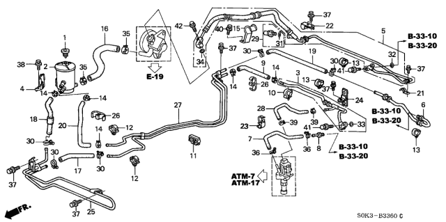 2003 Acura TL  Hose, Oil Tank Diagram for 53733S0KA02