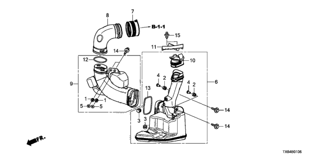 2015 Acura ILX Chamber Assembly, Resonator Diagram for 17230RX0X00