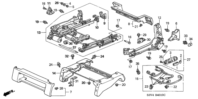 2005 Acura MDX  Cover, Front Seat Height Device (Inner) (Saddle) Diagram for 81513S0XA21ZE