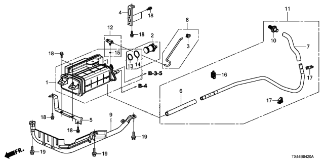 2017 Acura RDX  Clip, Drain Tube Diagram for 91593TR0A01