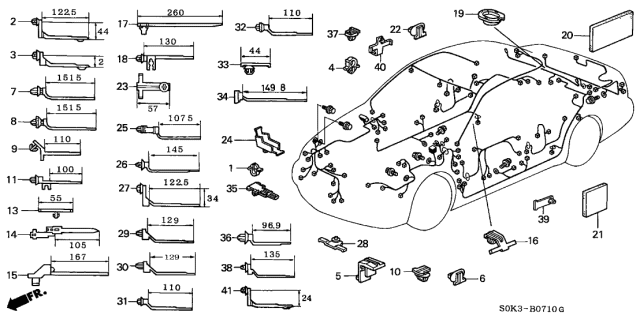 2003 Acura TL  Clip, Wire Harness (Gray) Diagram for 91568SP0003