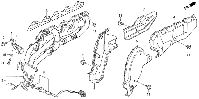 1992 Acura Vigor Cover C, Exhaust Manifold Diagram for 18122PV1A00