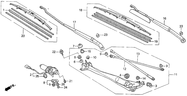 1994 Acura Vigor Seal A Diagram for 76515SM4013