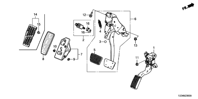 2020 Acura TLX  Plate Complete Footrest Diagram for 46992TZ3L01